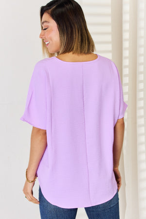 Zenana Texture Short Sleeve T-Shirt-Teresa's Fashionista LLC
