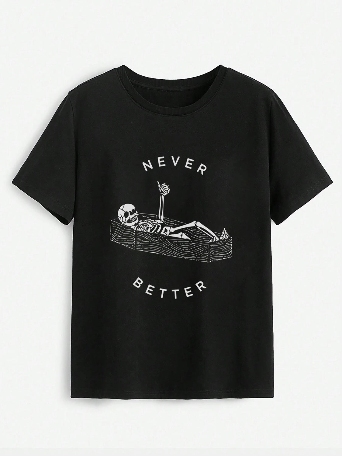 Skull Round Neck Short Sleeve T-Shirt - Teresa's Fashionista LLC