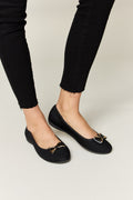 Forever Link Metal Buckle Flat Loafers-Teresa's Fashionista LLC