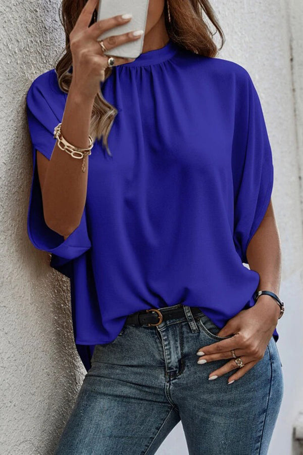 Tie Back Slit Half Sleeve Blouse-Teresa's Fashionista LLC