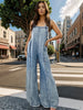 Adjustable Strap Wide Leg Denim Overalls - Teresa's Fashionista LLC