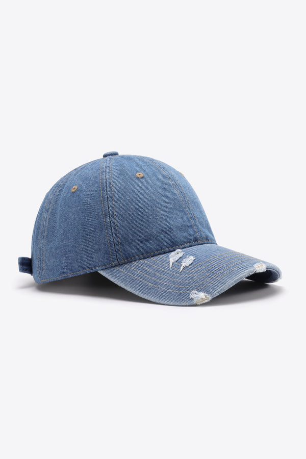 Distressed Adjustable Baseball Cap-Teresa's Fashionista LLC