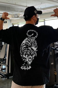 Men's Plus Size Tiger Round Neck Short Sleeve T-Shirt