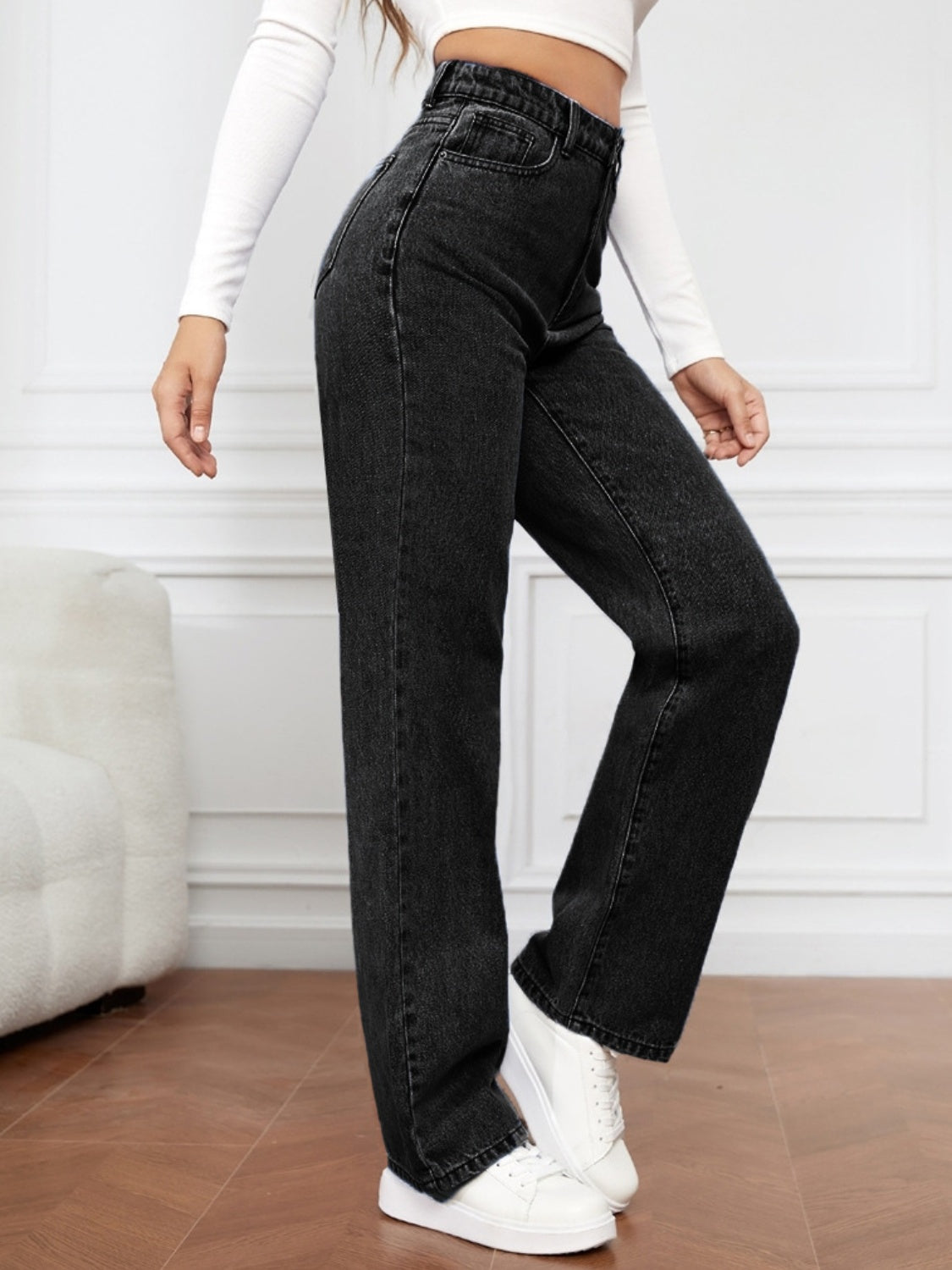High Waist Straight Jeans - Teresa's Fashionista LLC