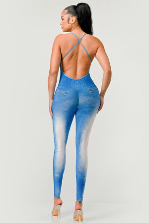 Faded Abs Jumpsuit-Teresa's Fashionista LLC
