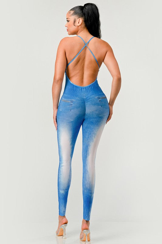 Faded Abs Jumpsuit-Teresa's Fashionista LLC