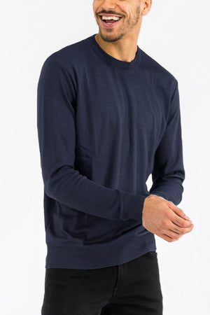 SOLID COLOR ROUND NECK SWEATER-Teresa's Fashionista LLC