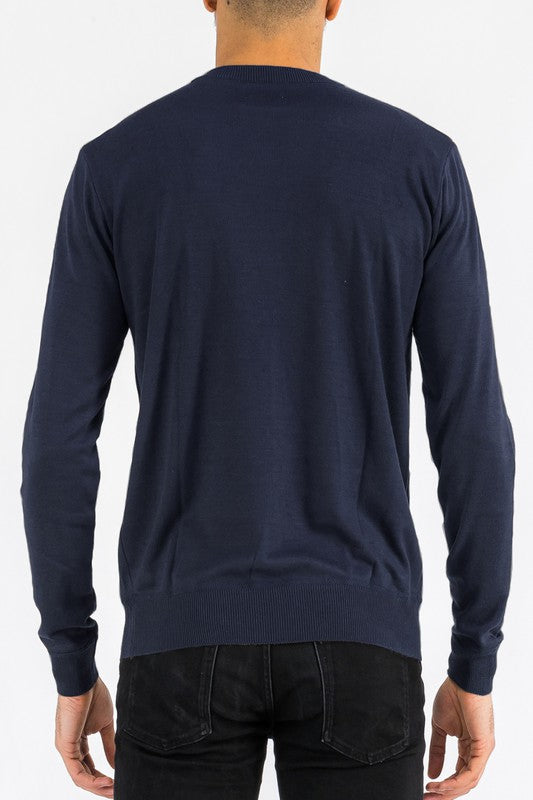 SOLID COLOR ROUND NECK SWEATER-Teresa's Fashionista LLC