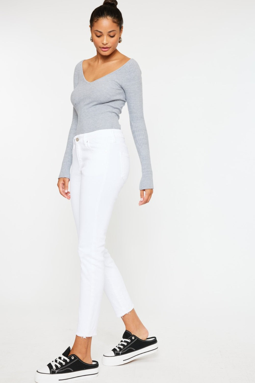 Kancan Mid Rise Ankle Skinny Jeans - Teresa's Fashionista LLC