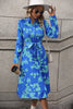 Printed Button Up Tie Waist Dress-Teresa's Fashionista LLC