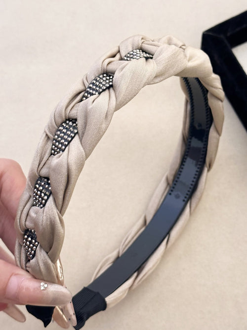 Rhinestone Braided Wide Headband - Teresa's Fashionista LLC