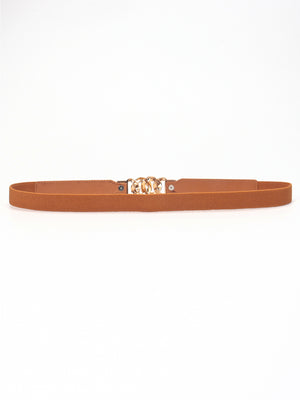 Zinc Alloy Buckle Elastic PU Belt-Teresa's Fashionista LLC