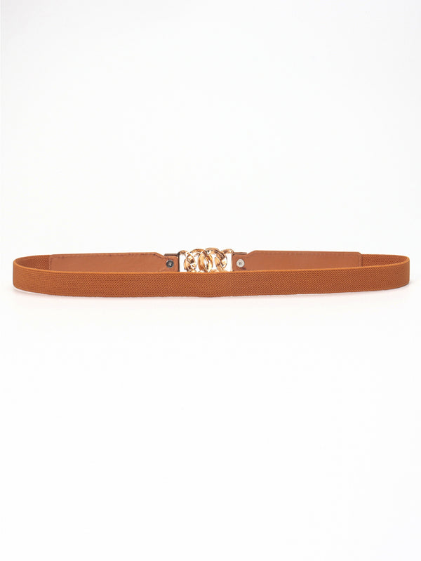 Zinc Alloy Buckle Elastic PU Belt-Teresa's Fashionista LLC