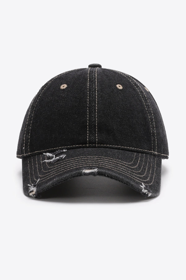 Distressed Adjustable Baseball Cap-Teresa's Fashionista LLC