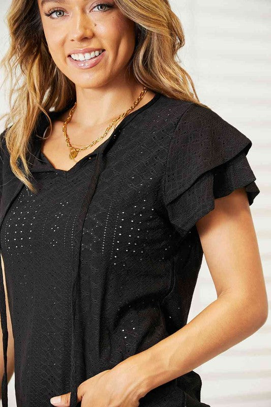 Flutter Sleeve Top-Teresa&#39;s Fashionista LLC