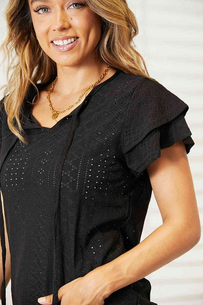 Flutter Sleeve Top-Teresa&#39;s Fashionista LLC