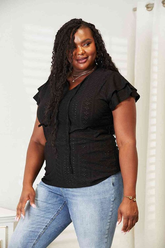 Flutter Sleeve Top-Teresa&#39;s Fashionista LLC