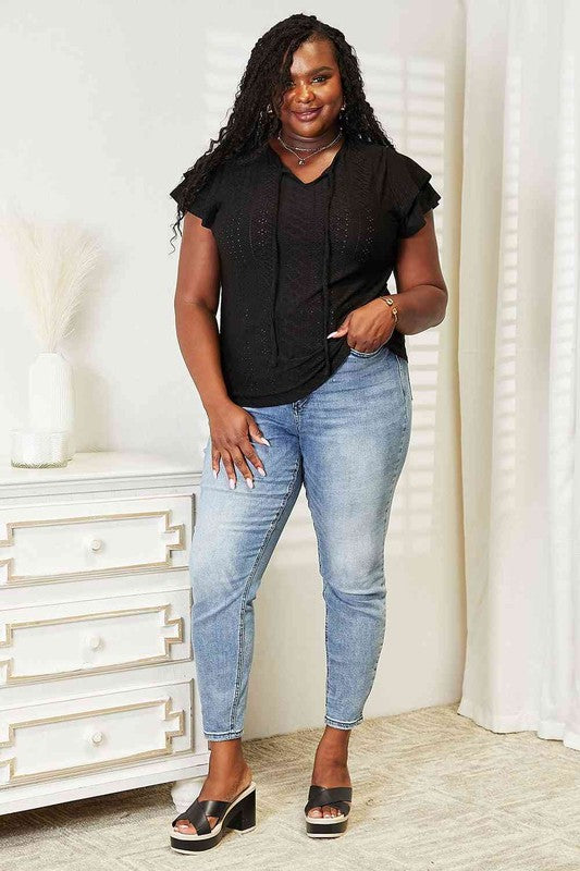 Flutter Sleeve Top-Teresa&#39;s Fashionista LLC