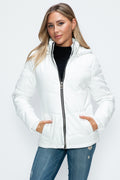 How Dare U Pocketed Zip Up Puffer Jacket with Removable Hood - Teresa's Fashionista LLC