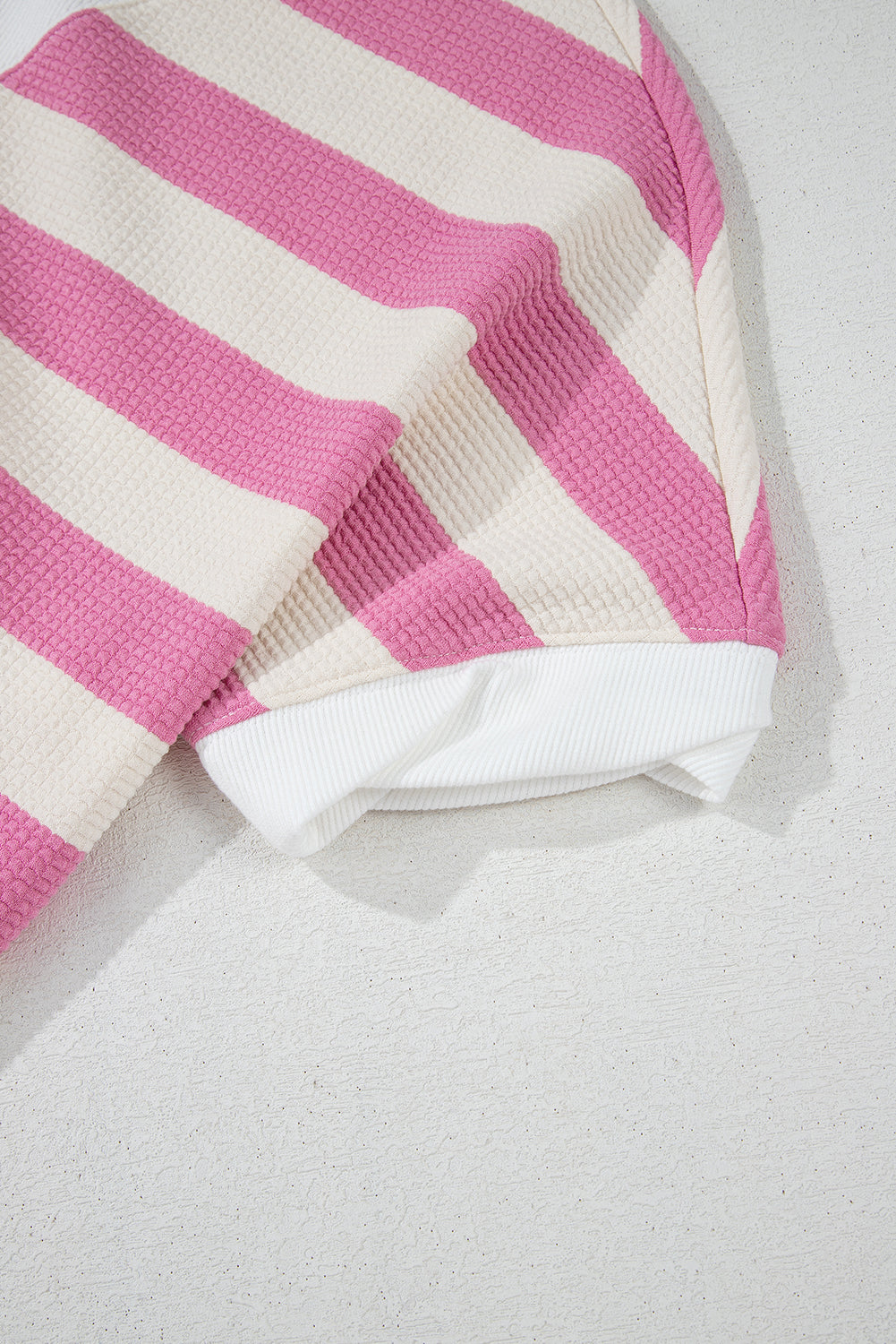 High-Low Striped Round Neck Short Sleeve T-Shirt - Teresa's Fashionista LLC