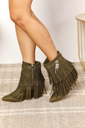 Legend Women's Tassel Wedge Heel Ankle Booties-Teresa's Fashionista LLC