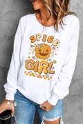 Round Neck Long Sleeve SPICE GIRL Graphic Sweatshirt - Teresa's Fashionista LLC