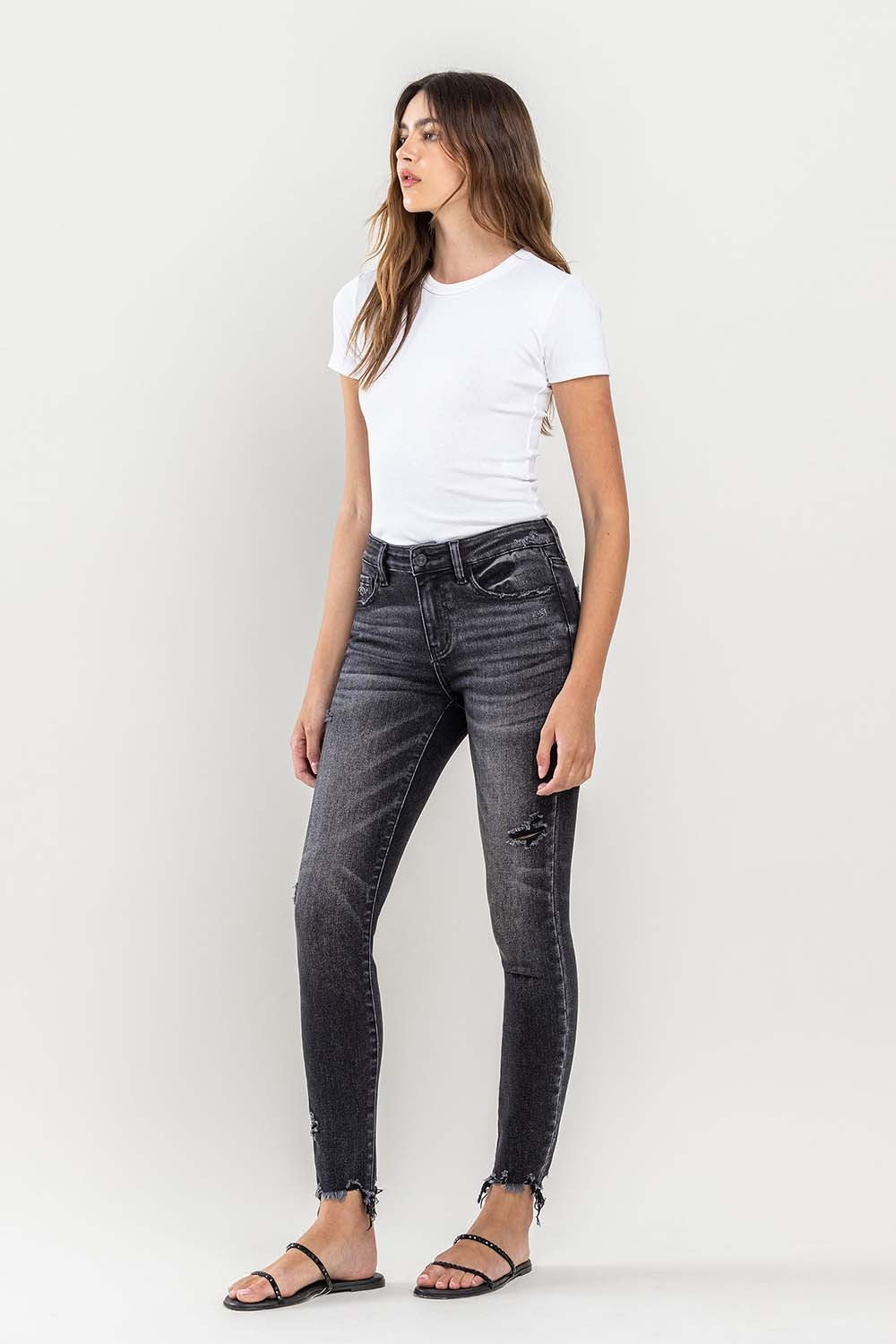Lovervet Raw Hem Cropped Skinny Jeans - Teresa's Fashionista LLC
