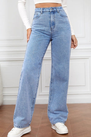 High Waist Straight Jeans - Teresa's Fashionista LLC