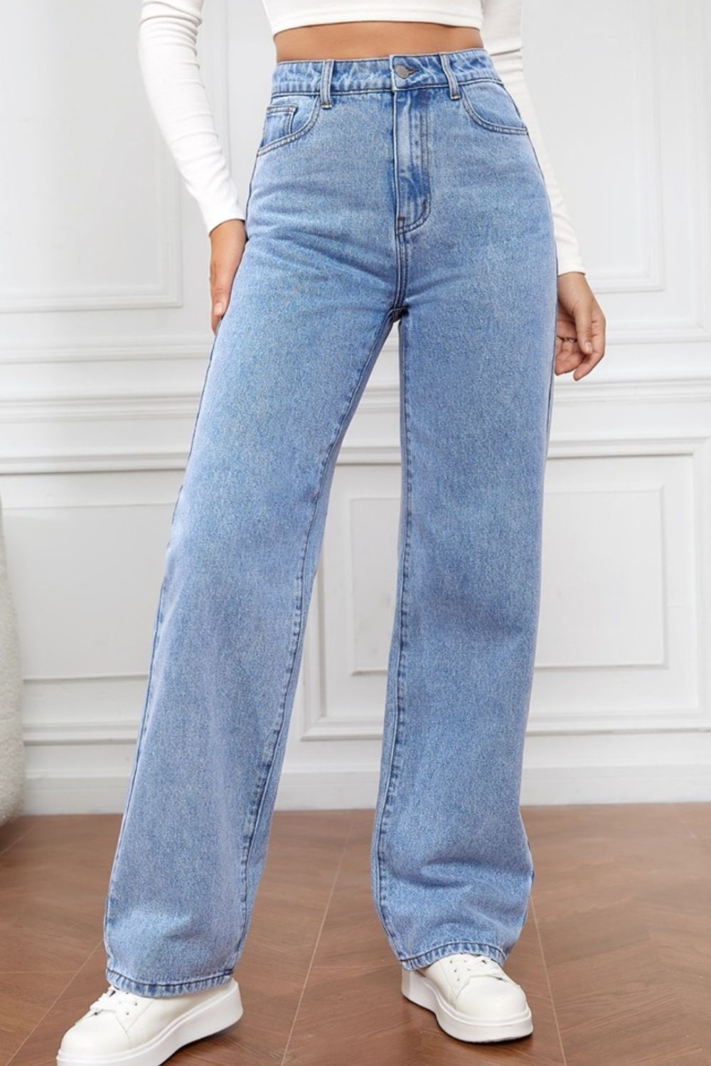 High Waist Straight Jeans - Teresa's Fashionista LLC