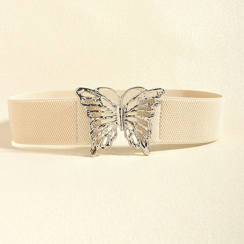 Butterfly Alloy Buckle Elastic Belt-Teresa's Fashionista LLC
