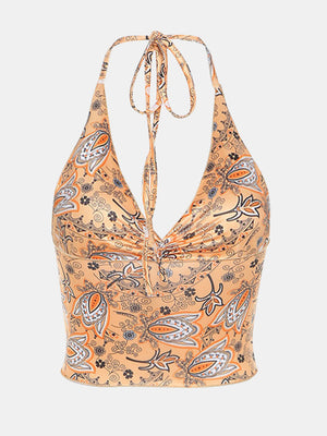 Printed Halter Neck Cami-Teresa's Fashionista LLC