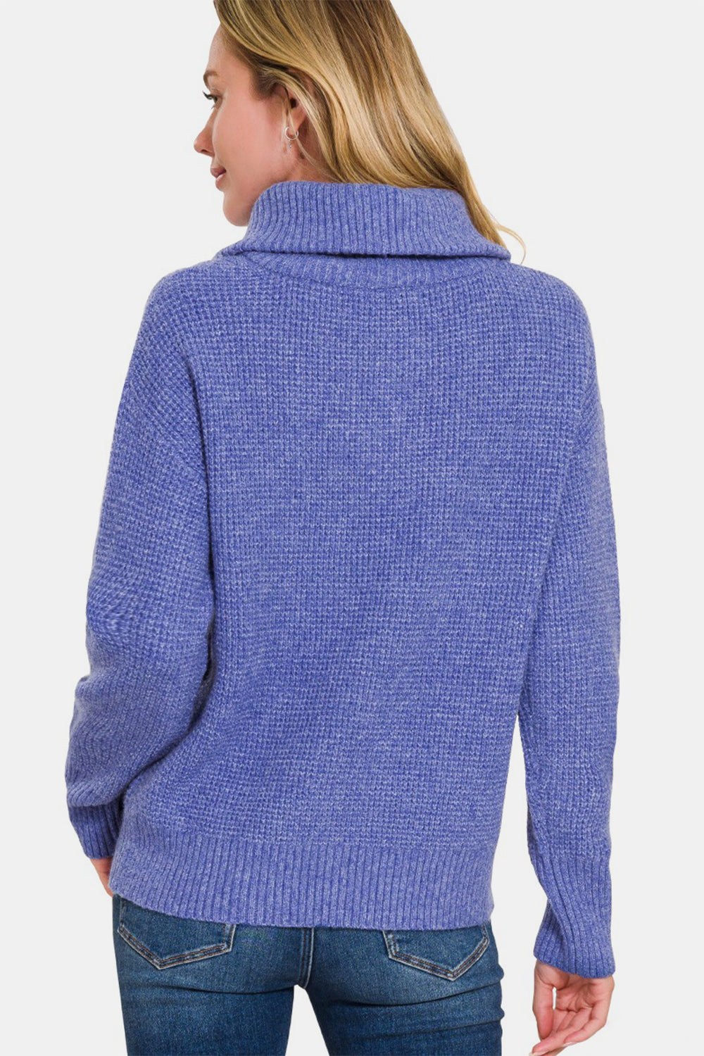 Zenana Half Zip Long Sleeve Sweater - Teresa's Fashionista LLC