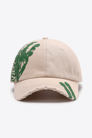 VIBRA Graphic Distressed Adjustable Baseball Cap-Teresa's Fashionista LLC