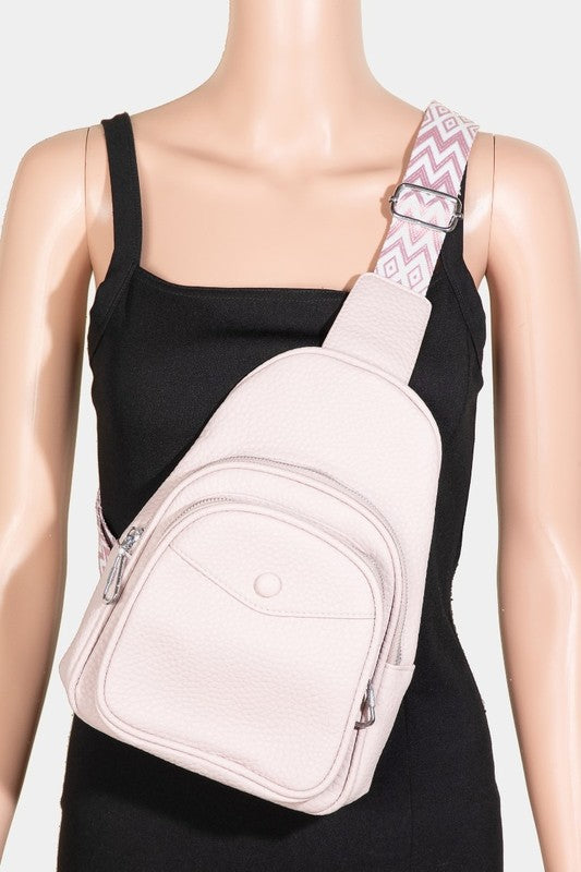 Fame Textured PU Leather Sling Bag - Teresa's Fashionista LLC