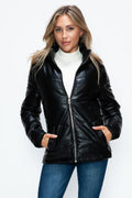 How Dare U Pocketed Zip Up Puffer Jacket with Removable Hood - Teresa's Fashionista LLC
