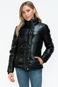 YMI Pocketed Zip Up Turtleneck Puffer Jacket - Teresa's Fashionista LLC