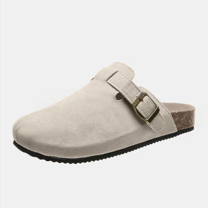 Suede Closed Toe Buckle Slide-Teresa's Fashionista LLC