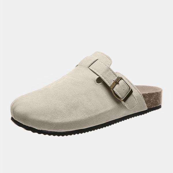 Suede Closed Toe Buckle Slide-Teresa's Fashionista LLC