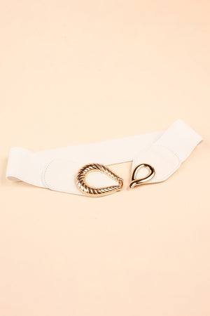 Ribbed Alloy Buckle Elastic Belt-Teresa's Fashionista LLC