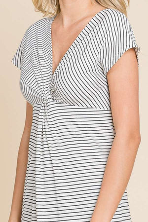 Culture Code Full Size Striped Twisted Detail Dress-Teresa's Fashionista LLC