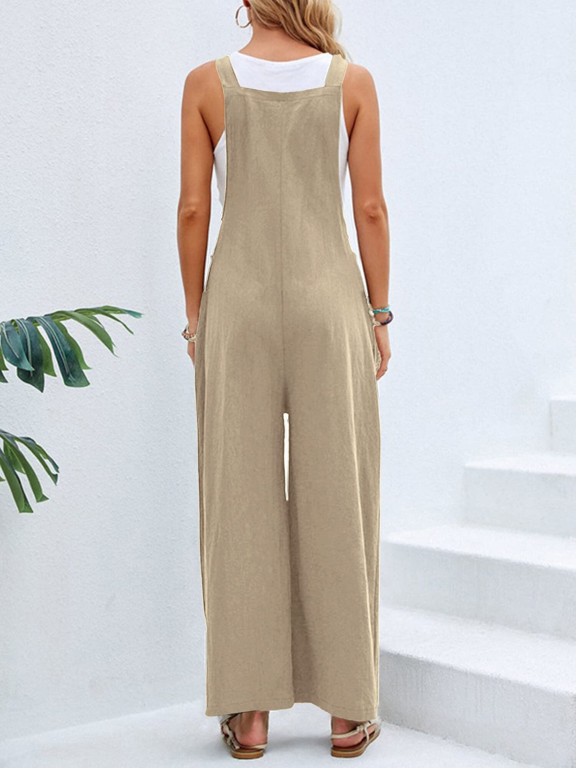 Full Size Square Neck Wide Strap Overalls - Teresa's Fashionista LLC