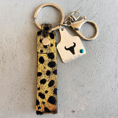 Genuine Leather Alloy Keychain-Teresa's Fashionista LLC
