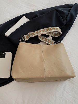 PU Leather Geometric Pattern Strap Shoulder Bag-Teresa's Fashionista LLC