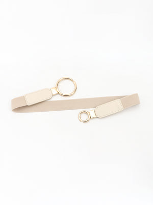 Double Ring Buckle Elastic PU Belt-Teresa's Fashionista LLC