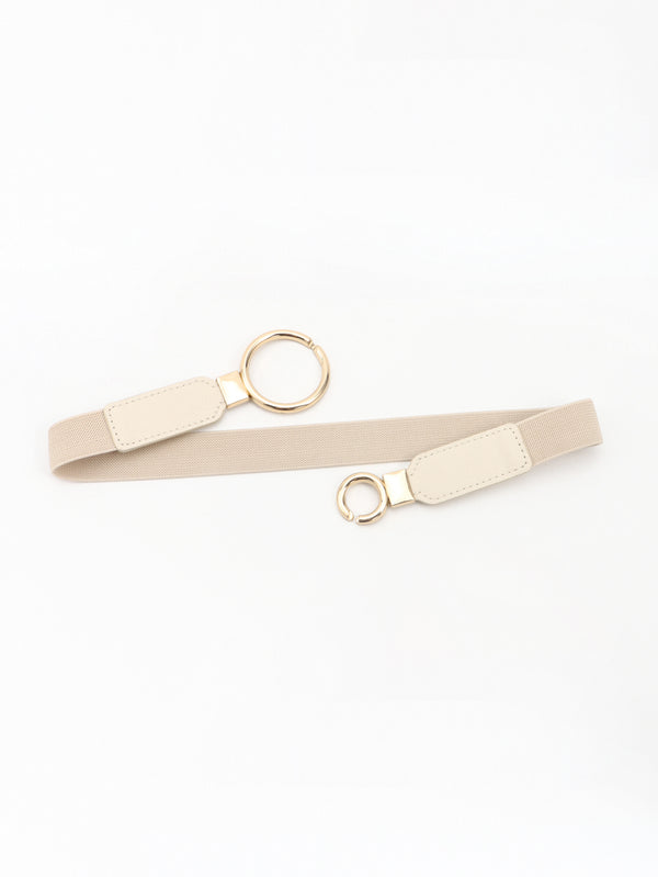 Double Ring Buckle Elastic PU Belt-Teresa's Fashionista LLC