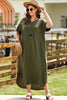 Plus Size V-Neck Short Sleeve Maxi Dress-Teresa's Fashionista LLC