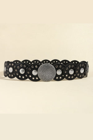 Round Shape PU Leather Belt-Teresa's Fashionista LLC