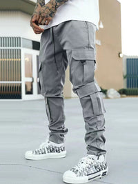 Men's Drawstring Pants with Cargo Pockets