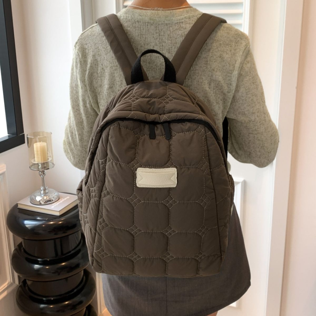 Quilted Polyester Backpack Bag-Teresa&#39;s Fashionista LLC