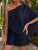 Single Shoulder Half Sleeve Romper-Teresa's Fashionista LLC